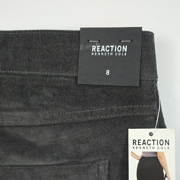 Kenneth Cole Reaction Women's Corduroy Pants Charcoal Grey Stretch Size 8 - Picture 9 of 15